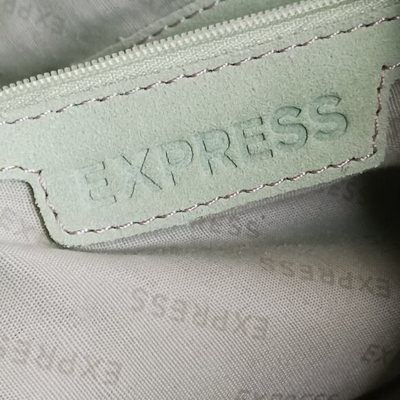 Vintage Express MCM Large Tote Light Green Suede Shoulder Bag - Picture 6 of 14